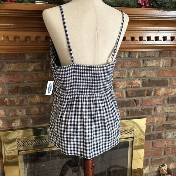 Old Navy Ladies Blue Gingham Summer Top Size Large NWT - Picture 3 of 8